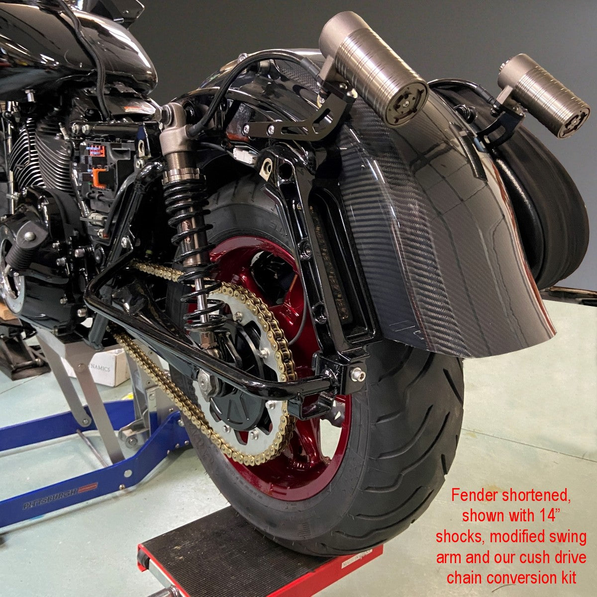 Geezer Engineering Carbon Fiber rear fender for 2009-up Harley touring models!