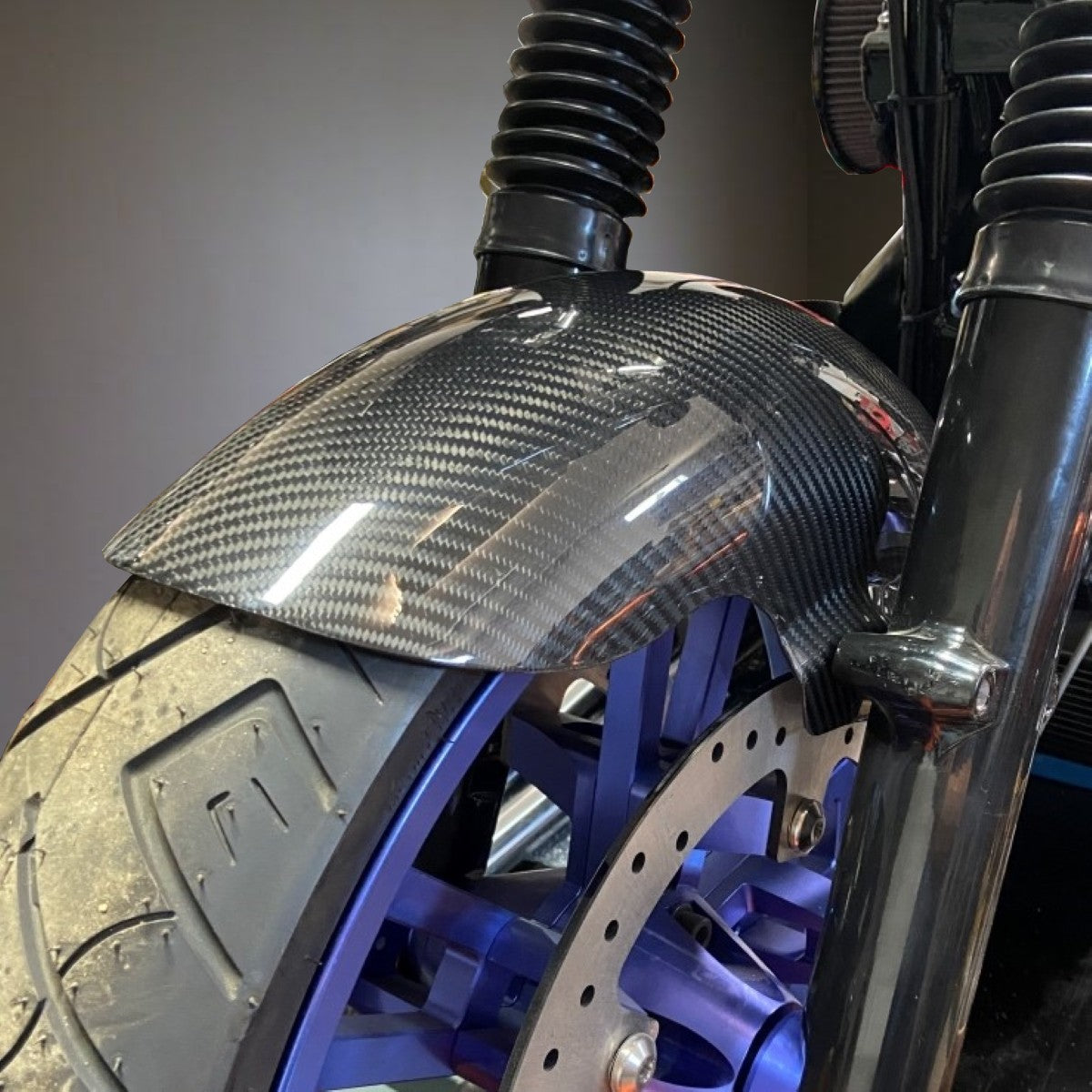 Geezer Engineering Carbon Fiber front fenders for Harley touring models!