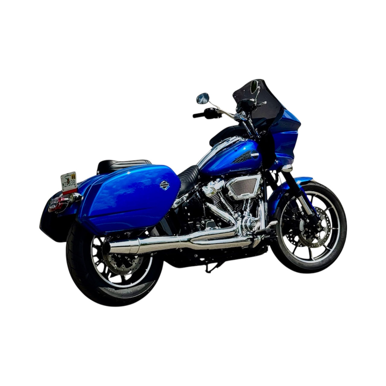 Thunderheader exhaust system for M8 Softail – Chrome w/ heat shields