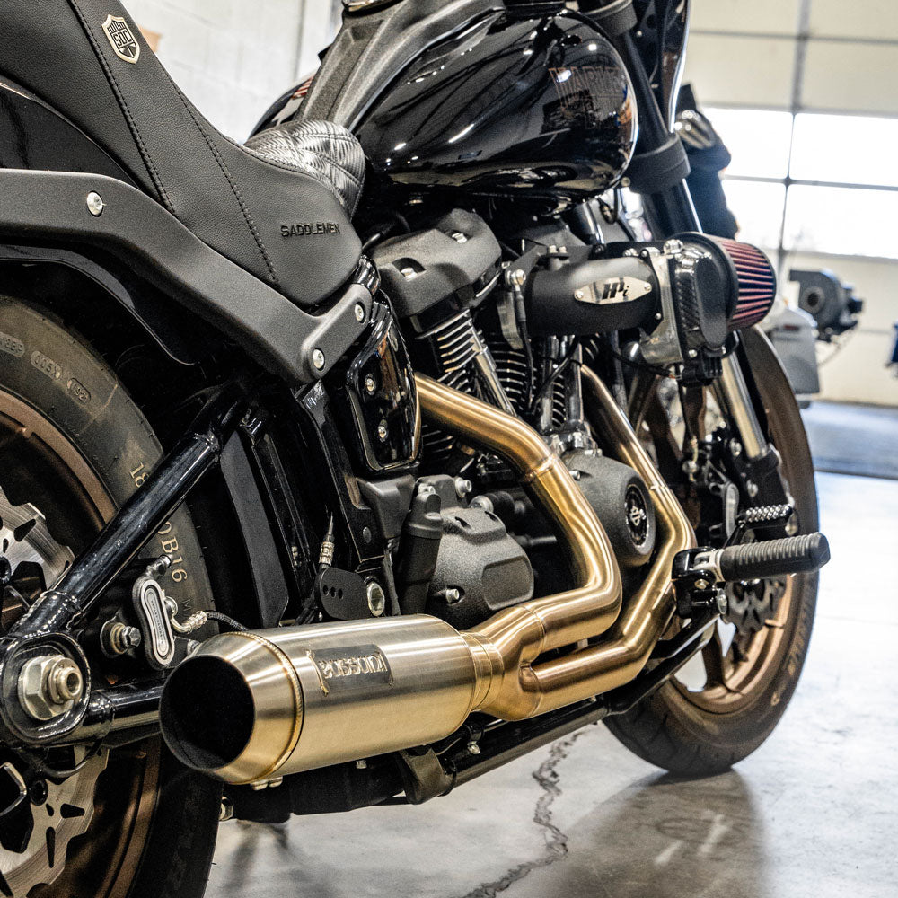 Bassani Road Rage Stainless 2-1 Super Bike Exhaust for 2018-2024 Harley Softail FLSB/FXLRST