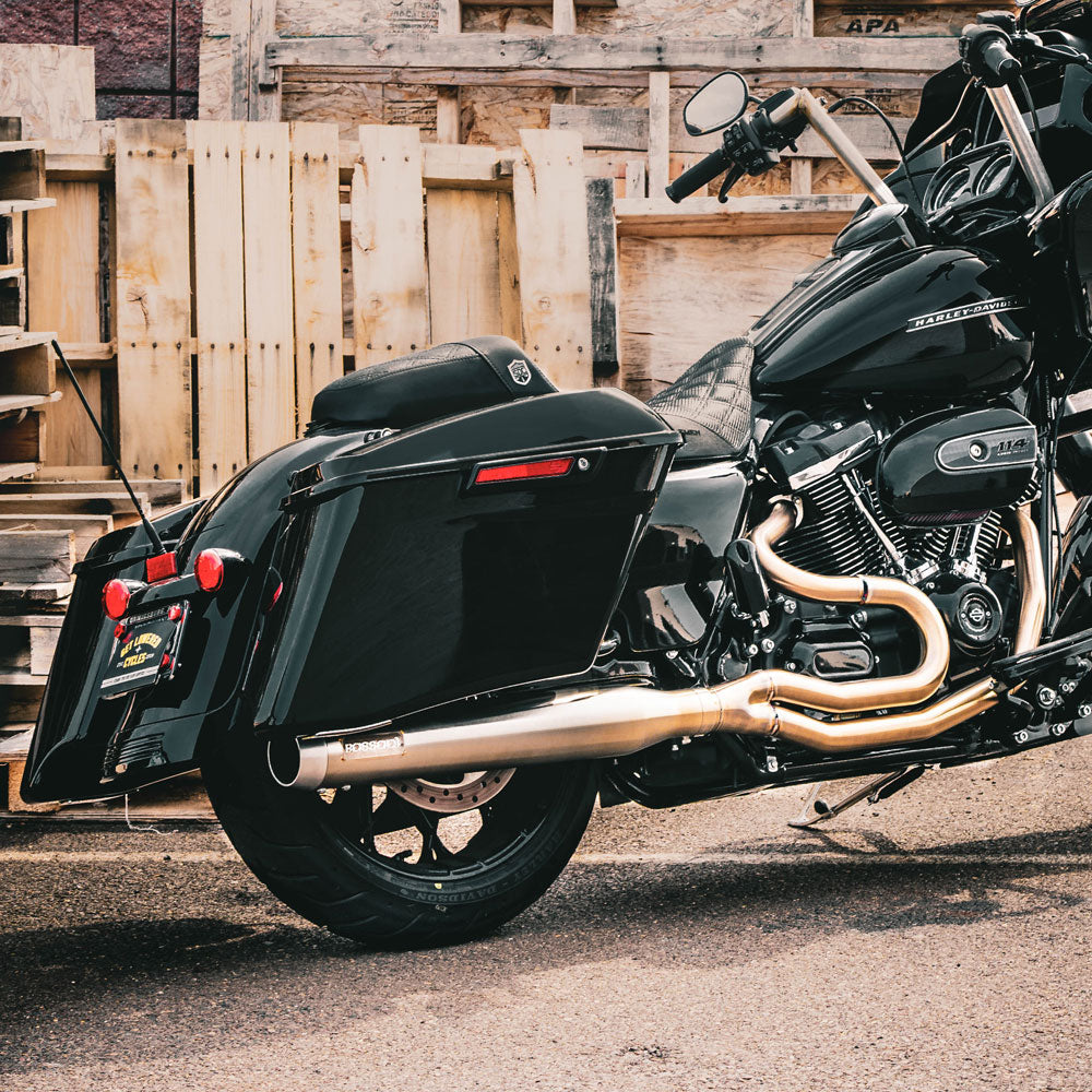 Bassani Stainless Road Rage 3 Exhaust System with 4" Straight Can for 2017-2025 Harley Touring