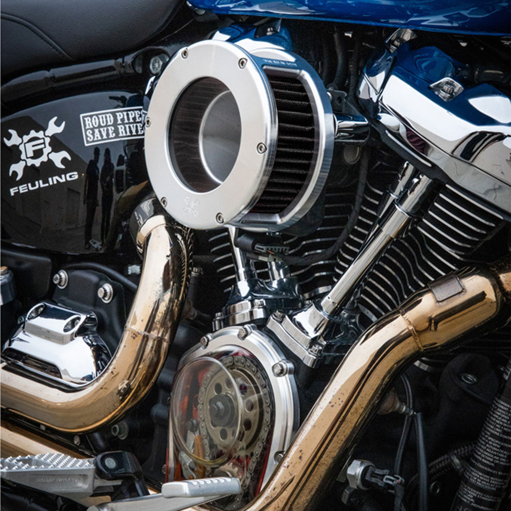 Feuling BA Air Cleaner Kit for 2017-2023 Harley M8 - Clear Chrome Cover
