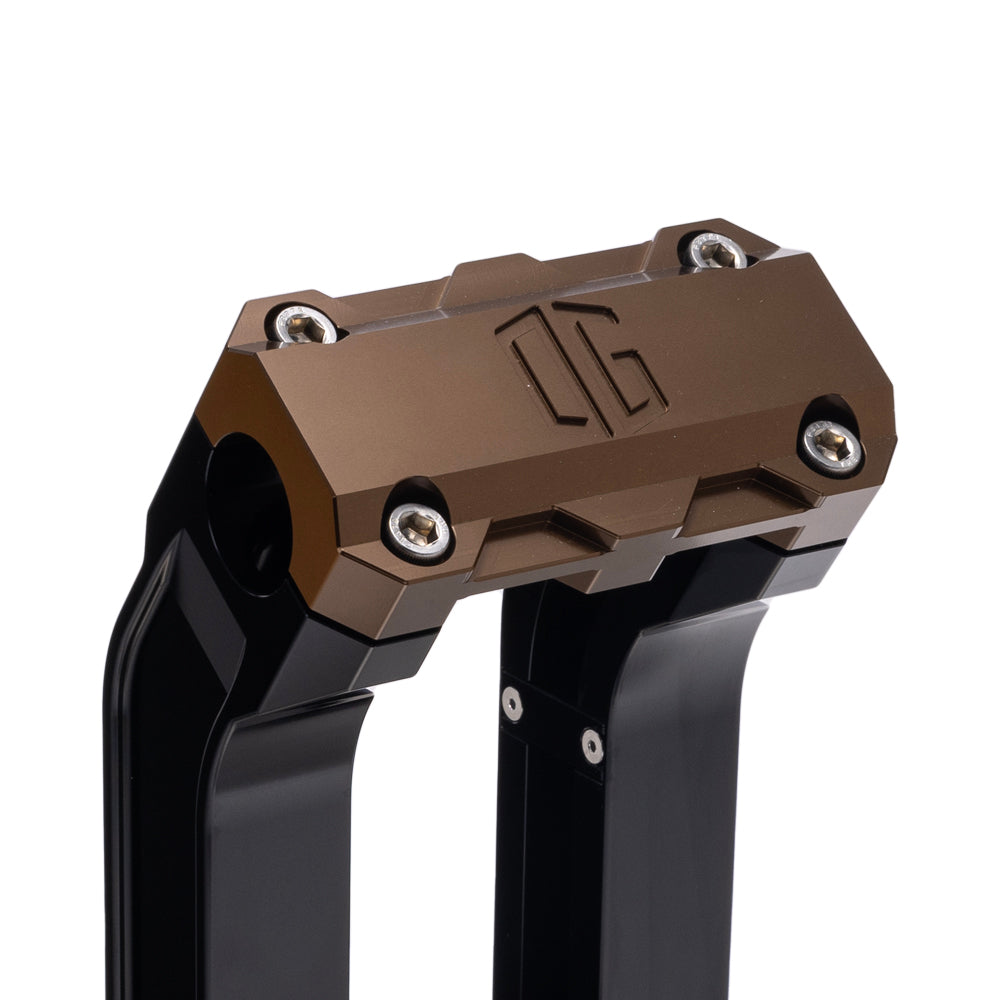 OG Black 10.5 inch Pull Back Risers with Bronze Standard Top Clamp