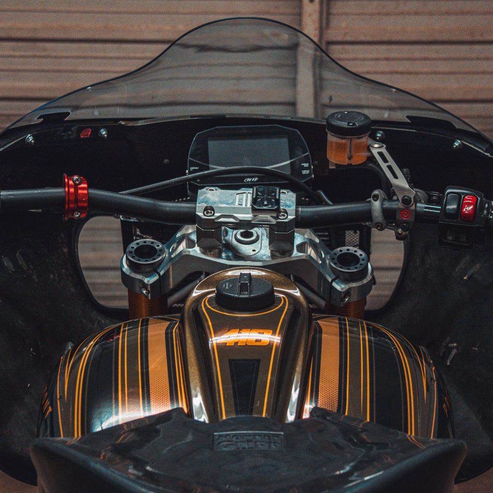OG 2'' Straight Risers installed on a Rsce Bike Road Glide