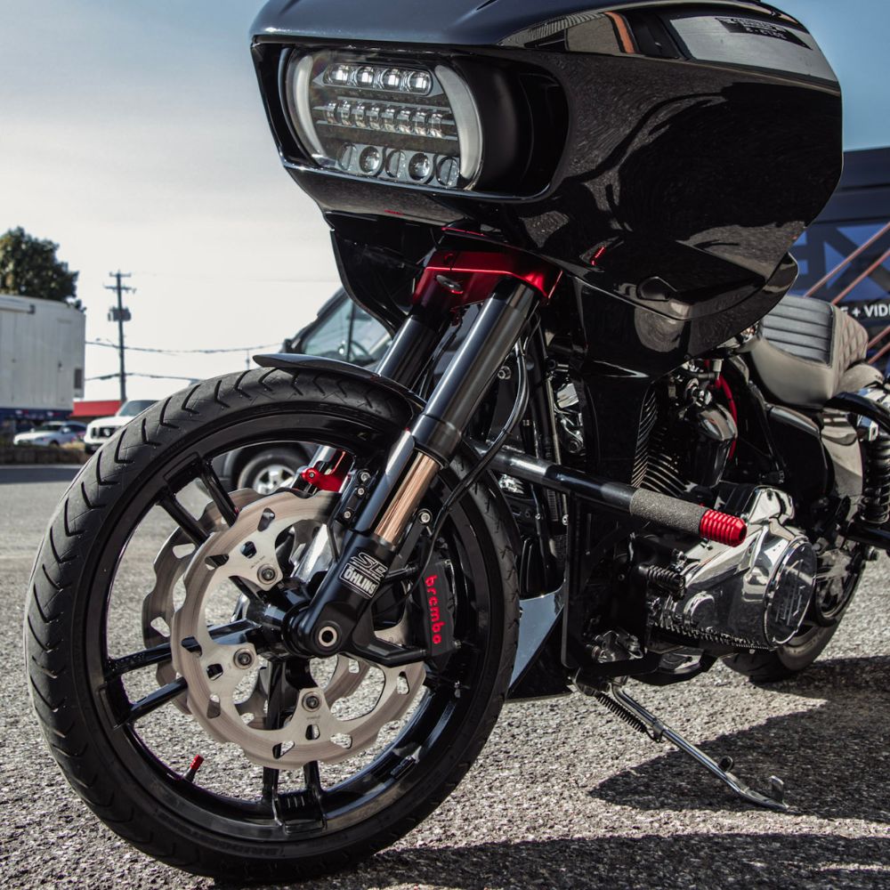 OG 2014-2023 Touring Inverted Front End Upgrade kit installed on a 2019 Road Glide
