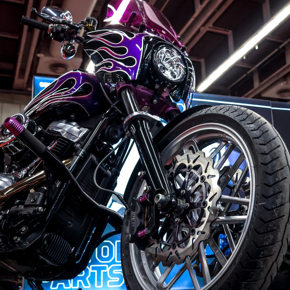 OG 2018-Up Softail 49mm Lower Triple Trees kit installed on a 2021 Softail Standard FXST