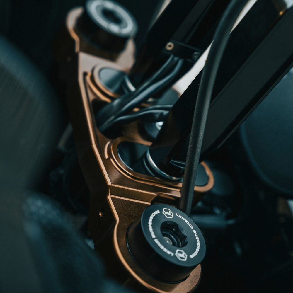 OG 2020-Up Softail Lowrider S & ST Top Triple Tree installed on a 2023 Softail Low Rider ST FXLRST