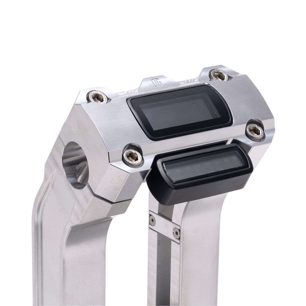 OG Aluminum 6.5 inch Straight Risers with Aluminum Digital Gauge Cut Out Top Clamp