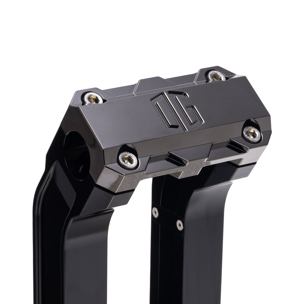 OG Black 6.5 inch Straight Risers with Black Chrome Standard Top Clamp
