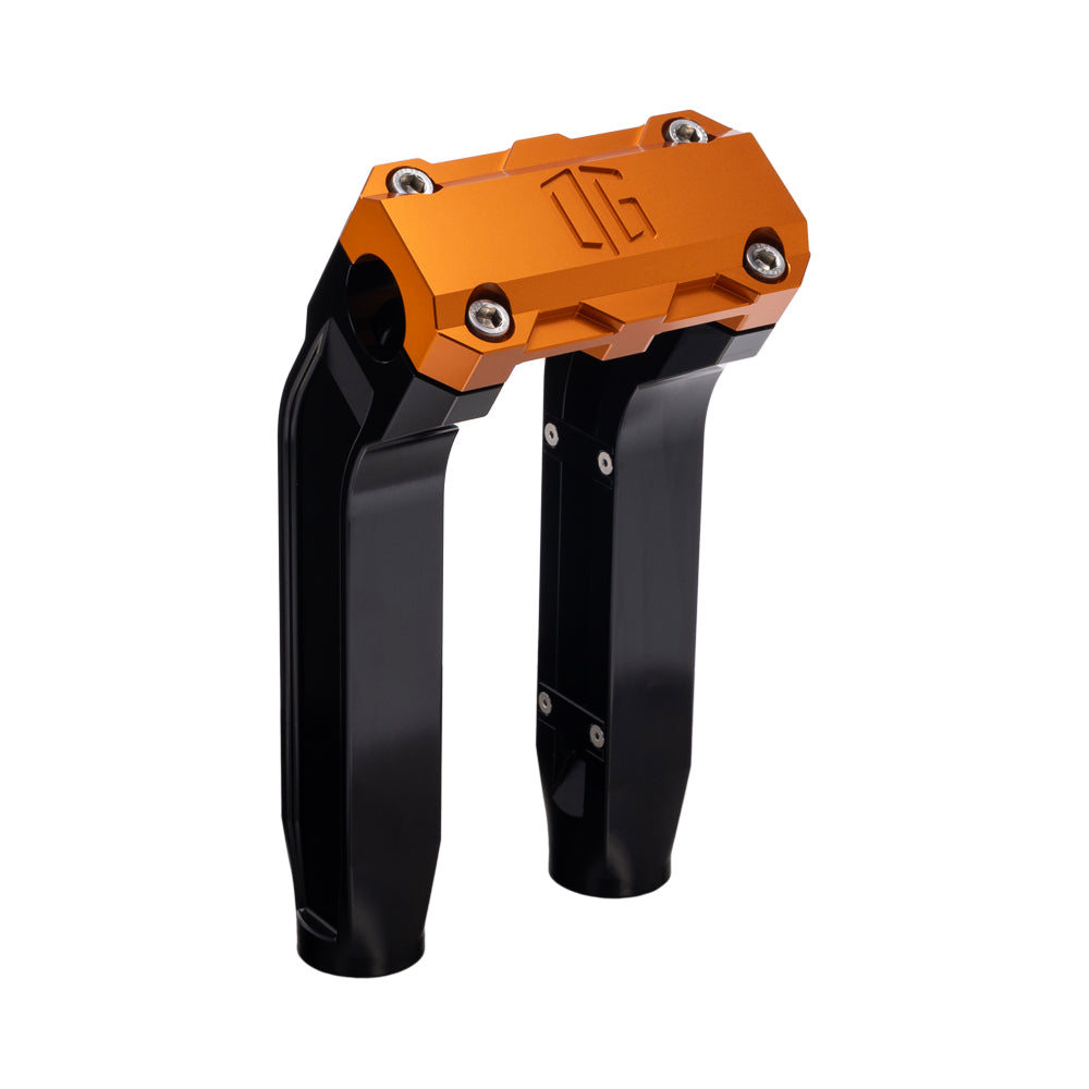 OG Black 8.5 inch Pull Back Risers with Orange Standard Top Clamp
