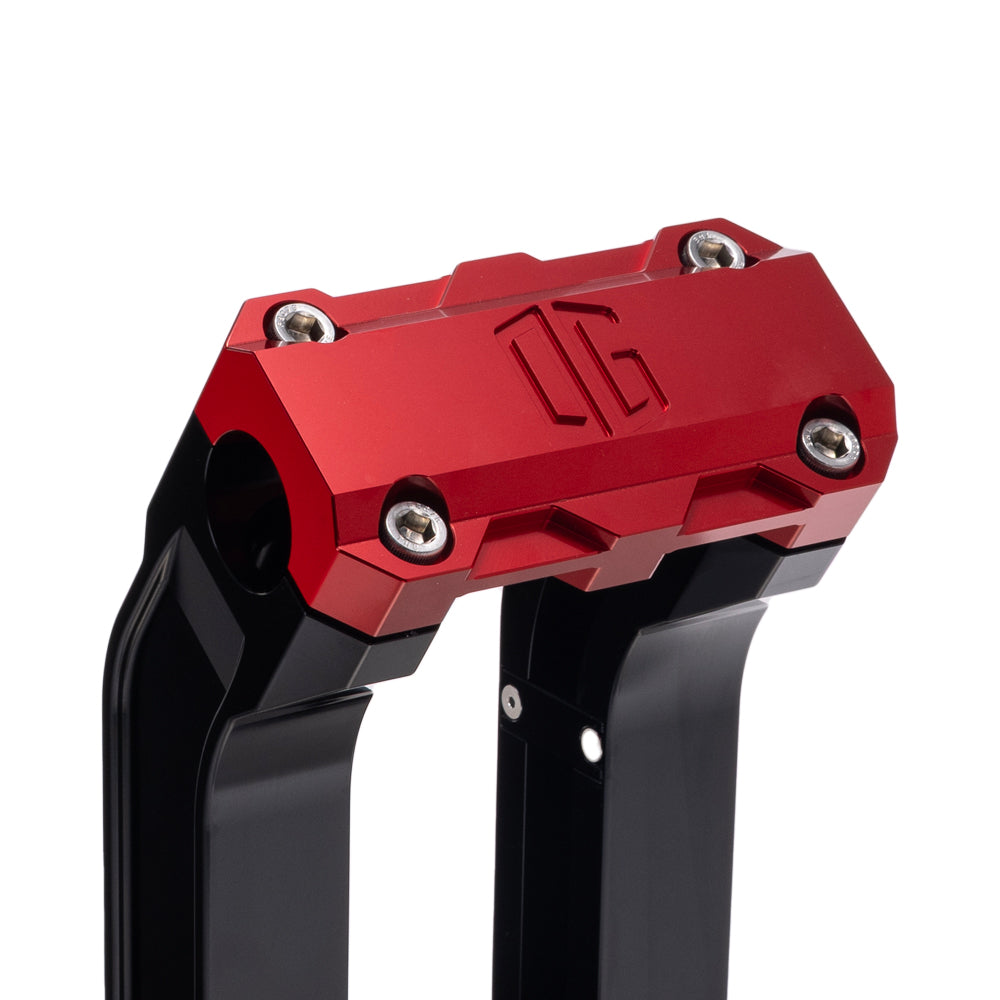 OG Black 8.5 inch Straight Risers with Red Standard Top Clamp