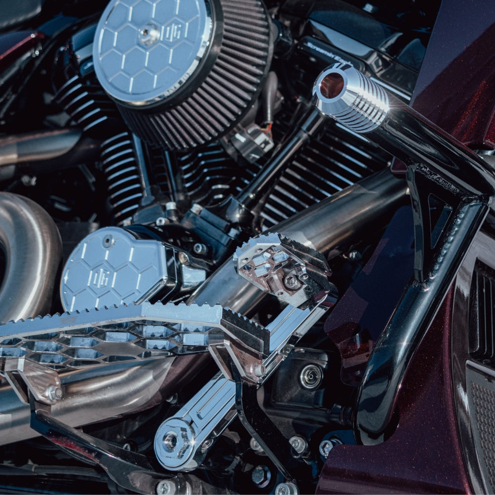OG Adjustable Brake Arm V2 for Harley-Davidson Touring Models installed on a 2024 Road Glide CVO FLTRXSTSE