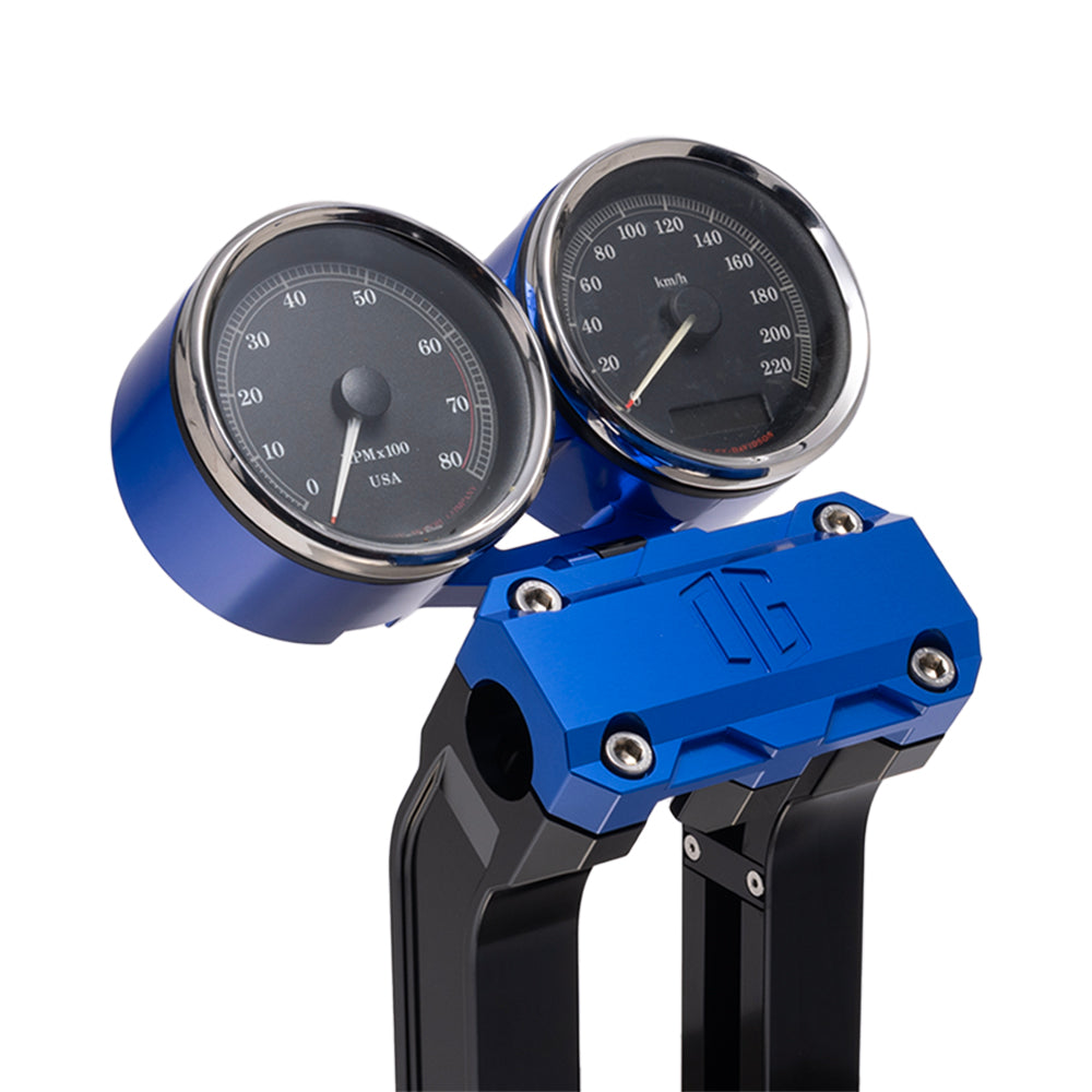 OG Blue Dual Billet Gauge Pods Rear Mount