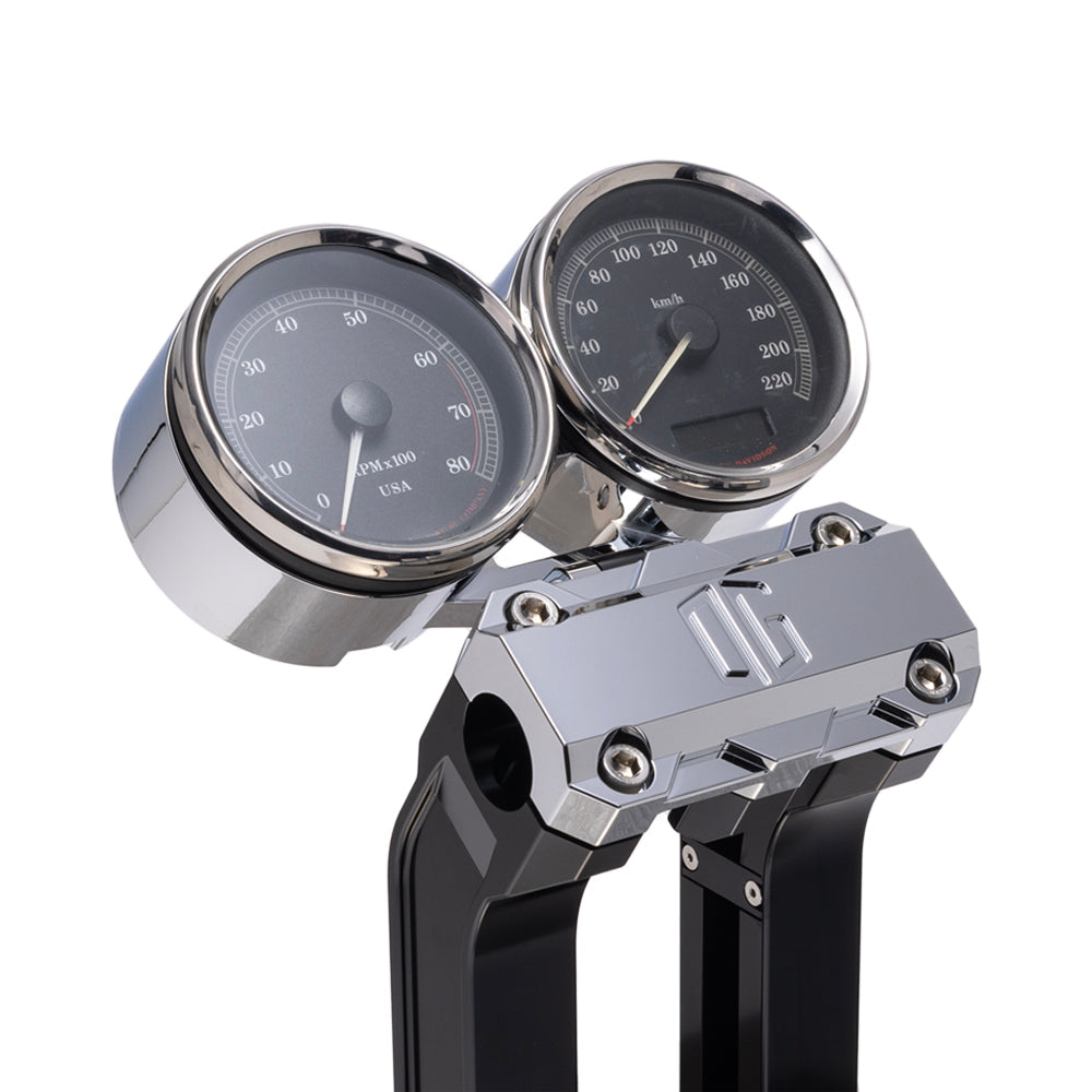 OG Chrome Dual Billet Gauge Pods Rear Mount