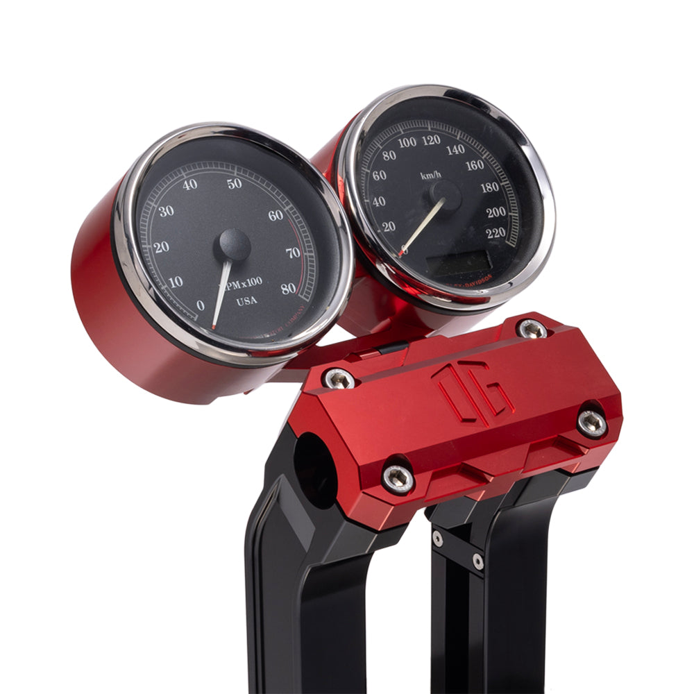 OG Red Dual Billet Gauge Pods Rear Mount