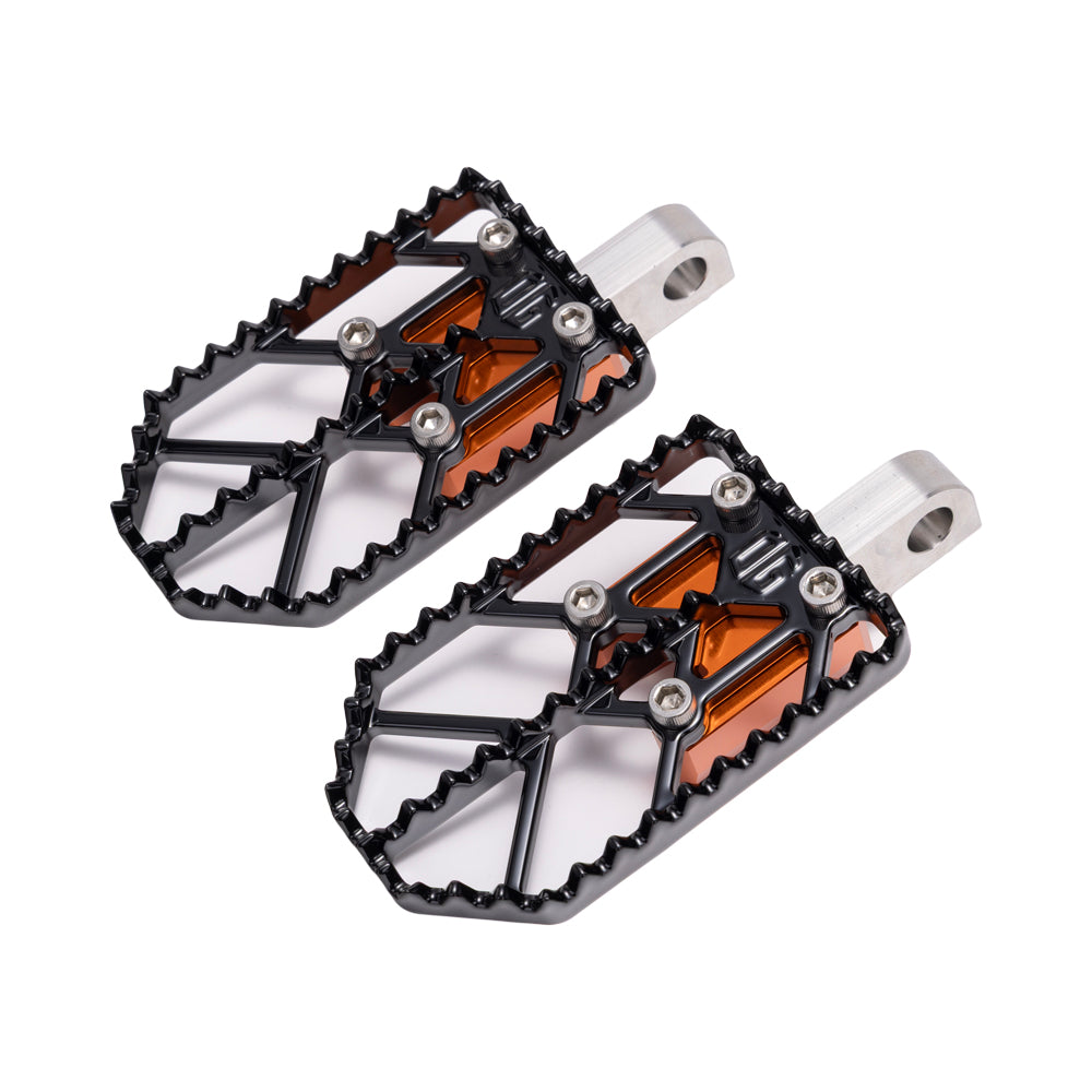 Black on Orange Motocross Style Harley Davidson Foot Peg OG Moto X Foot Pegs