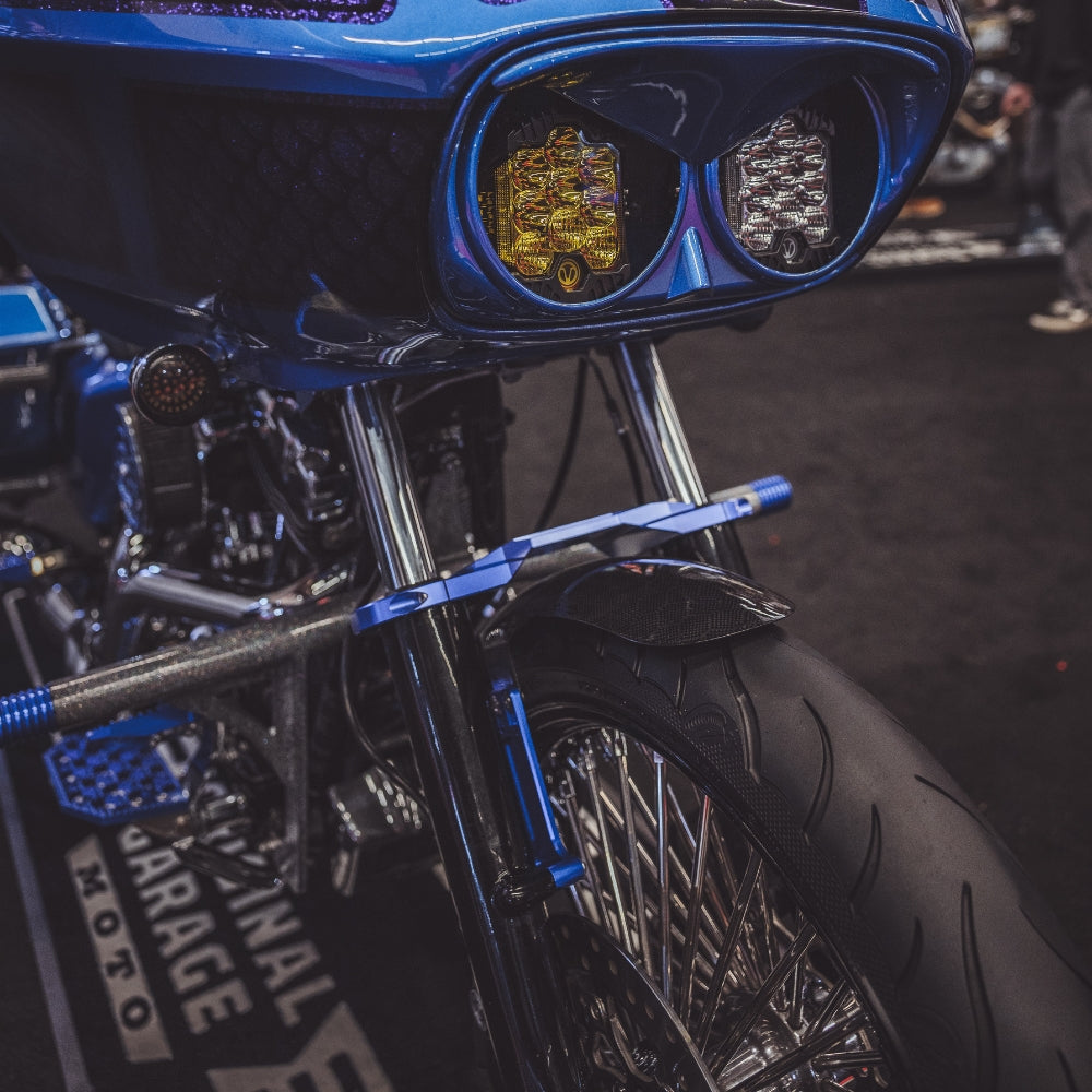 OG Speed 41mm (2013-Down) Touring Fork Brace installed on a Road Glide FLTR