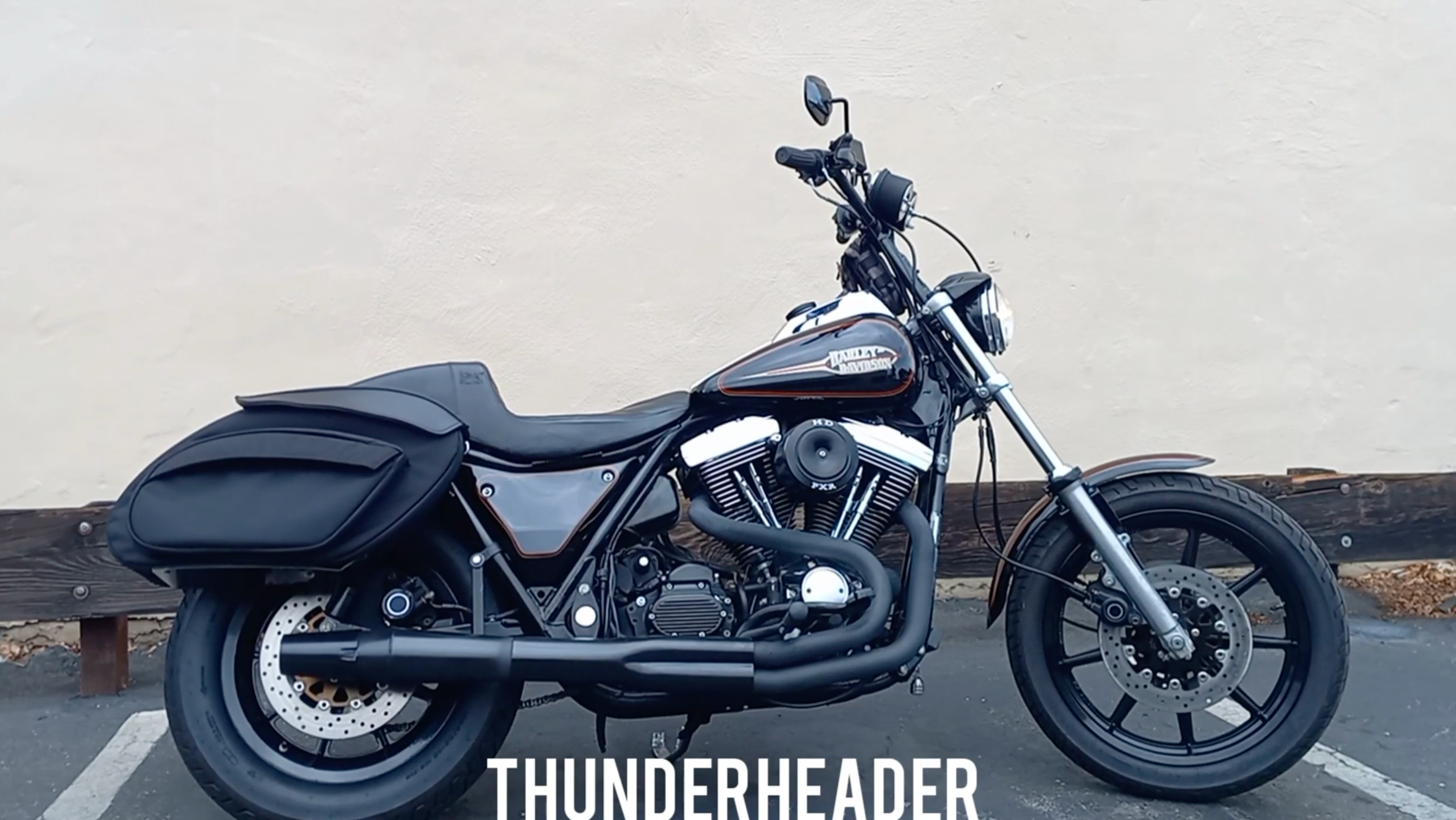 thunderheader exhaust system black on fxr