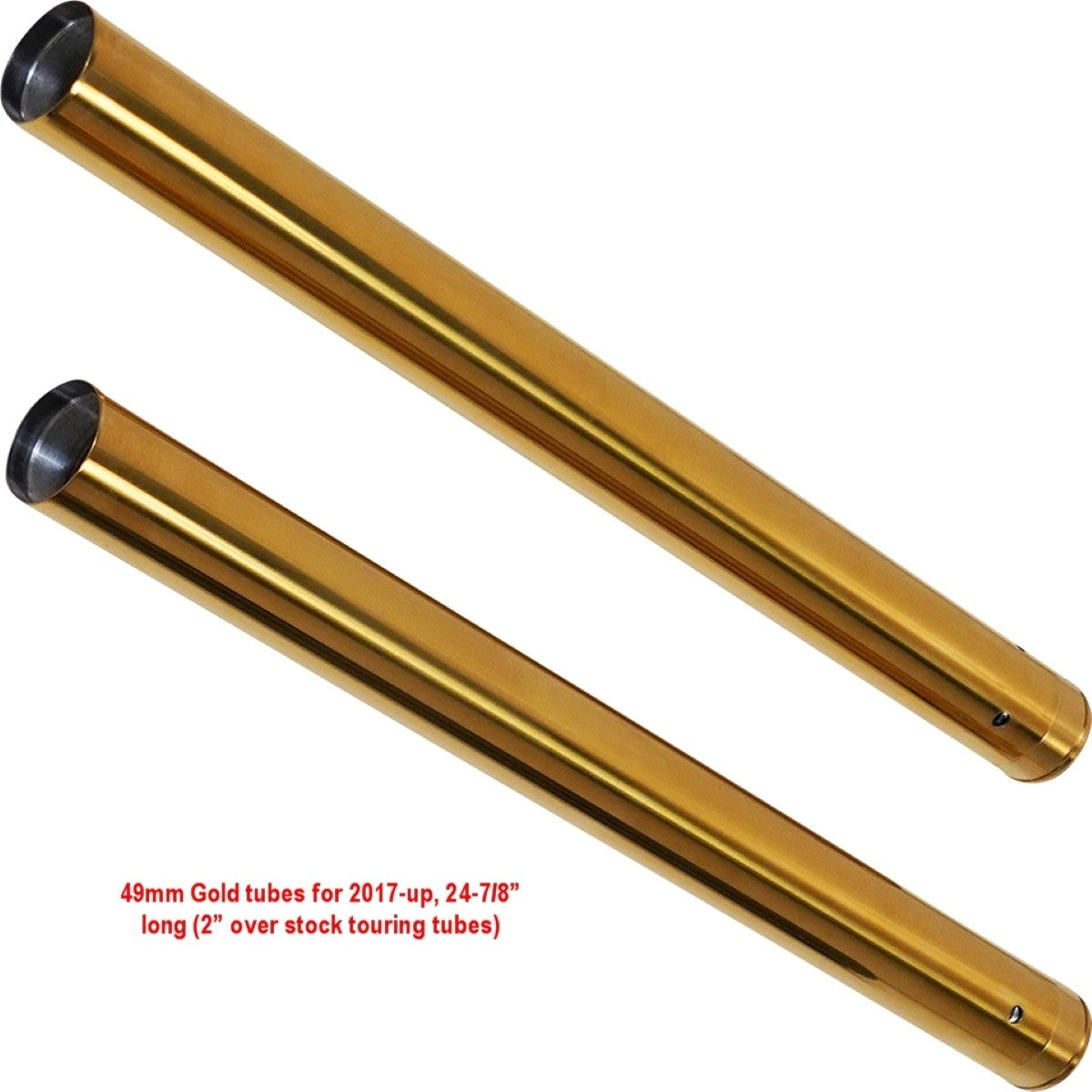 Geezer Engineering 49mm Fork Tubes 2-inch + (24 7/8 inch) Touring Models for Harley